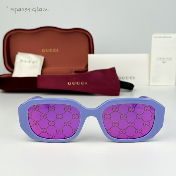 Gucci Women Sunglasses Violet Logo Pink Mirrored Geometric GG1535S 004 BRAND NEW main image 7